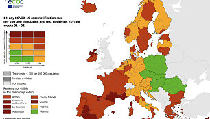 Sergamumas COVID-19 Europos &scaron;alyse. Rugpjūčio 19 d.