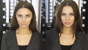 Makiažo pamoka su &bdquo;Make My Day&ldquo; makiažo mestre Rūta Pakeltyte: modelio veidas PRIE&Scaron; ir PO