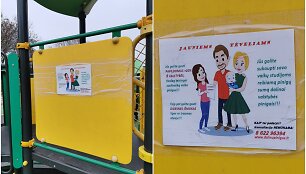 Kauniečio Kalniečių parke pastebėtas skelbimas