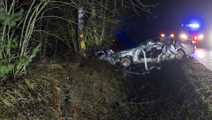 Policijos stabdomas BMW nestojo &ndash; nulėkė nuo kelio ir trenkėsi į medį: žuvo jaunas vairuotojas