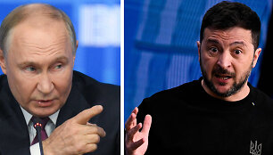 Vladimiras Putinas ir Volodymyras Zelenskis