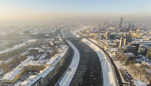 Žiemiškas Vilnius iš aukštai