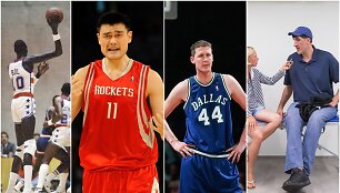 NBA milžinai: M.Bolas, Yao Mingas, Sh.Bradley, G.Mure&scaron;anas