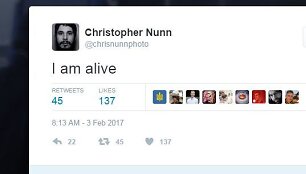 Christopherio Nunno žinutė tviteryje
