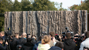 Visuomenei pristatytas Laisvės kalvos monumento realaus dydžio bandinys"