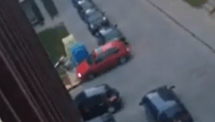 &bdquo;VW Golf&ldquo; prie konteinerių