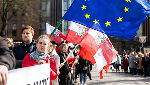 Vilniaus krašto lenkų protesto akcija lenkų mokykloms apginti