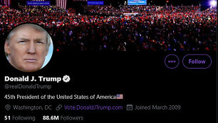 Donaldo Trumpo &bdquo;Twitter&ldquo; paskyra