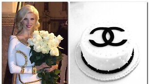 Inga Stumbrienė 31-ojo gimtadienio proga gavo tortą su &bdquo;Chanel&ldquo; mados namų logotipu