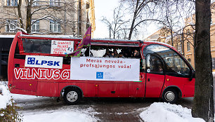 Vilniaus streikuojančių vairuotojų palaikymo akcija