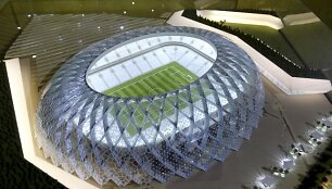 Vieno i&scaron; 2022 metų pasaulio futbolo čempionato Katare stadionų modelis.
