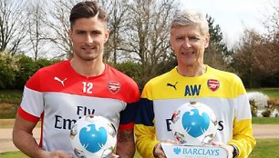 Olivier Giroud ir Arsene'as Wengeras