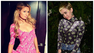 Paris Hilton ir Miley Cyrus