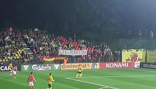 Sirgalių plakatas LFF stadione