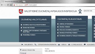 Valstybinės duomenų apsaugos inspekcijos svetainė