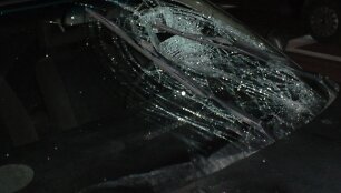 &bdquo;Audi" stiklas byloja, kad pėsčioji smarkiai užsigavo