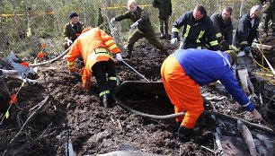  Lietuvos karinių oro pajėgų orlaivio L-39 ZA „Albatross“ nuolaužų iškėlimo darbai.