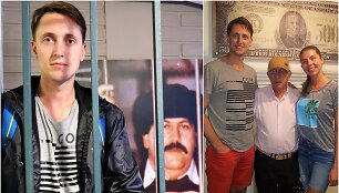 Gediminas ir Au&scaron;rinė Medeljine įsiamžino su P.Escobaro broliu Roberto jo įkurtame muziejuje