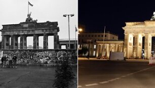 Brandenburgo vartai 1989-aisiais ir dabar