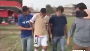 Futbolininkas suimtas rungtynių metu