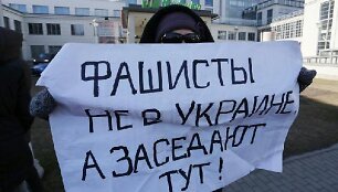 Protestas prie&scaron; fa&scaron;istų sambūrį Sankt Peterburge.