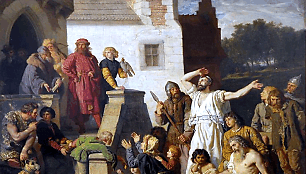 Wojciecho Gersono (1831-1901) paveikslas "Kazimieras Didysis ir žydai"