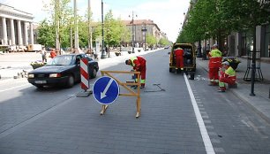 Gedimino prospekte atliekami darbai