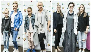 Ingrida Martinkėnaitė, Elena Puidokaitė-Atlanta ir Kristina Savickytė-Damanskienė su dukromis
