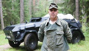 Antrojo pasaulinio karo laikų vokiečių šarvuotis SD KFZ 247B, kurį savo rankomis sukonstravo ukmergiškis Vygantas.