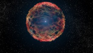 SN 1993J supernovos sprogimas M81 galaktikoje menininko akimis