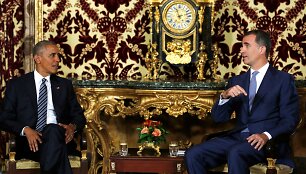 JAV prezidentas Barackas Obama&nbsp;ir Ispanijos karalius Felipe VI