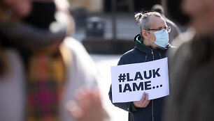 Protesto akcija &bdquo;Paskutinė verslo vakarienė&ldquo;