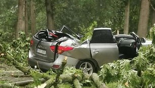 Akademijoje suniokotas automobilis