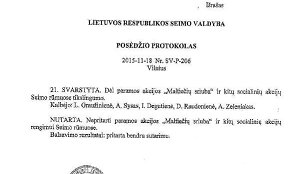 Posėdžio protokolas