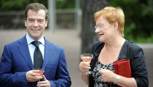 Dmitrijus Medvedevas ir Tarja Halonen