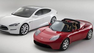 „Tesla Roadster“ ir „Model S“ automobiliai