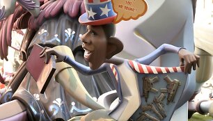 JAV prezidento Baracko Obamos satyrinė skulptūra Faljaso festivalyje