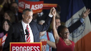 Billas de Blasio su žmona Chirlane 