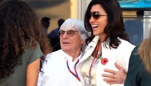 Bernie Ecclestone'as ir jo naujoji žmona Fabiana Flosi