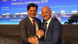 Tomas Danilevičius ir Gianni Infantino