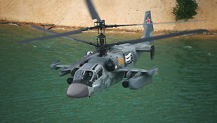 Rusijos kariuomenėje naudojamas sraigtasparnis „Ka-52“