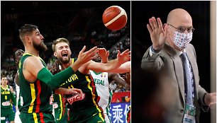 Jonas Valančiūnas ir Domantas Sabonis veikiausiai neturės galimybių žaisti Lietuvos rinktinėje kitą vasarą, sprendžiant iš A.Silverio (dešinėje) žodžių. 