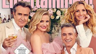 Filmo „Mano geriausio draugo vestuvės“ aktoriai: Rupertas Everettas, Cameron Diaz, Dermotas Mulroney ir Julia Roberts