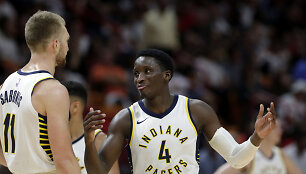 Domantas Sabonis ir  Victoras Oladipo