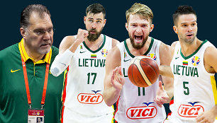 Arvydas Sabonis, Jonas Valančiūnas, Domantas Sabonis, Mantas Kalnietis