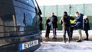 Elektrinio autobuso pristatymas Vilniaus oro uoste