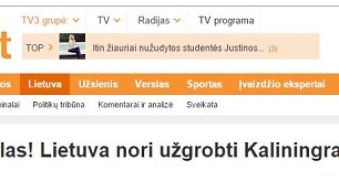 Tv3.lt portale programišių paskelbta žinutė