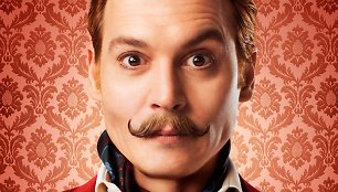 Filmo „Ūsuotasis ponas Mortdecai“ plakatas su Johnny Deppu