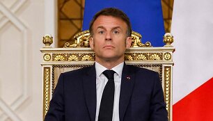 Prancūzijos prezidentas Emmanuelis Macronas / LUDOVIC MARIN / AFP