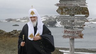 Stačiatikių patriarchas Kirilas vie&scaron;ėjo Antarktidos saloje